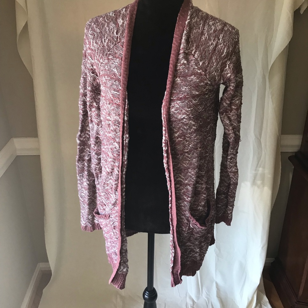 Pink and White Cardigan sweater